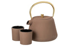 J-Line theepot - ijzer - taupe/goud