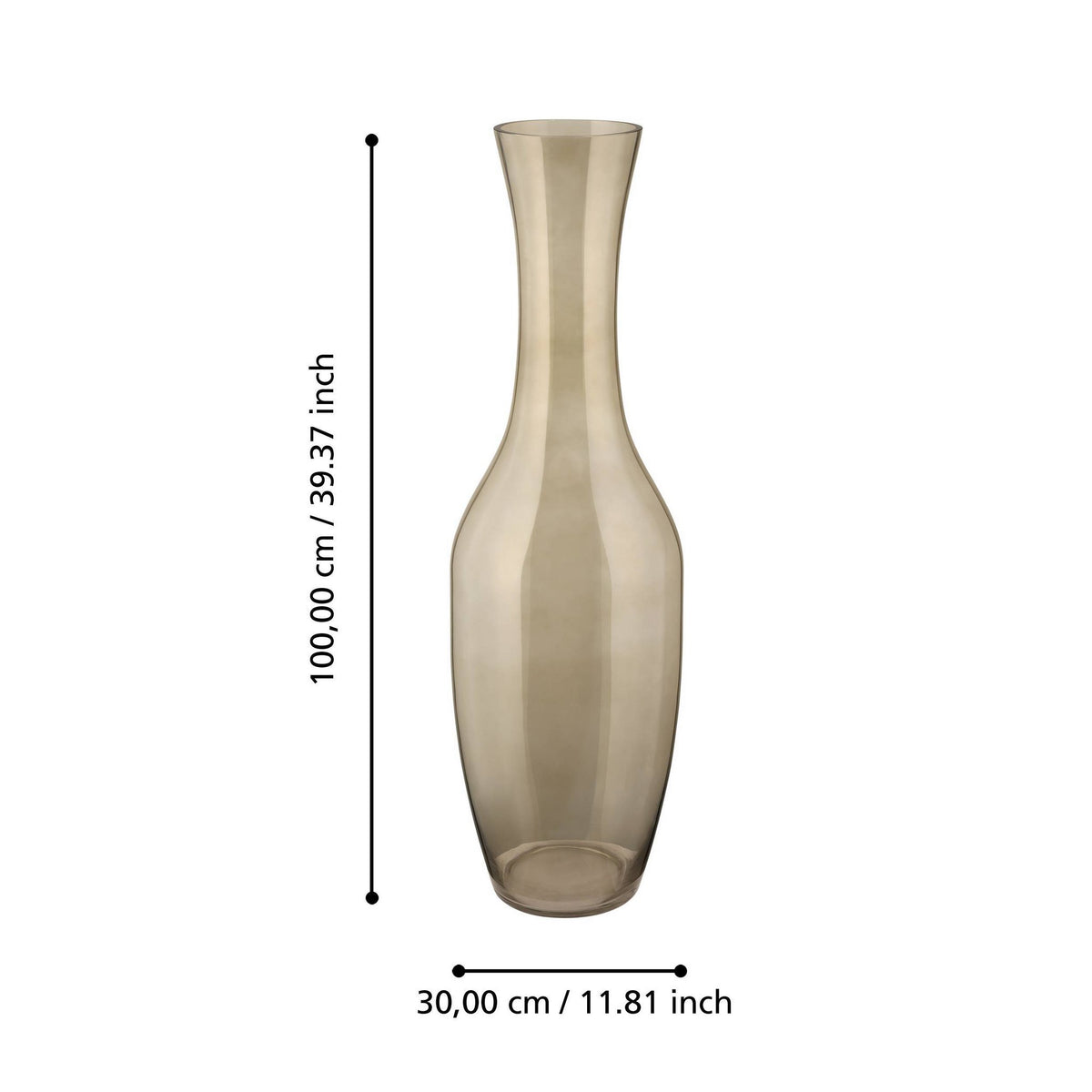 Vaas Longkali Zwart 30x100cm