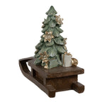Kerstdecoratie Beeld Slee 20x8x17 cm Bruin Polyresin