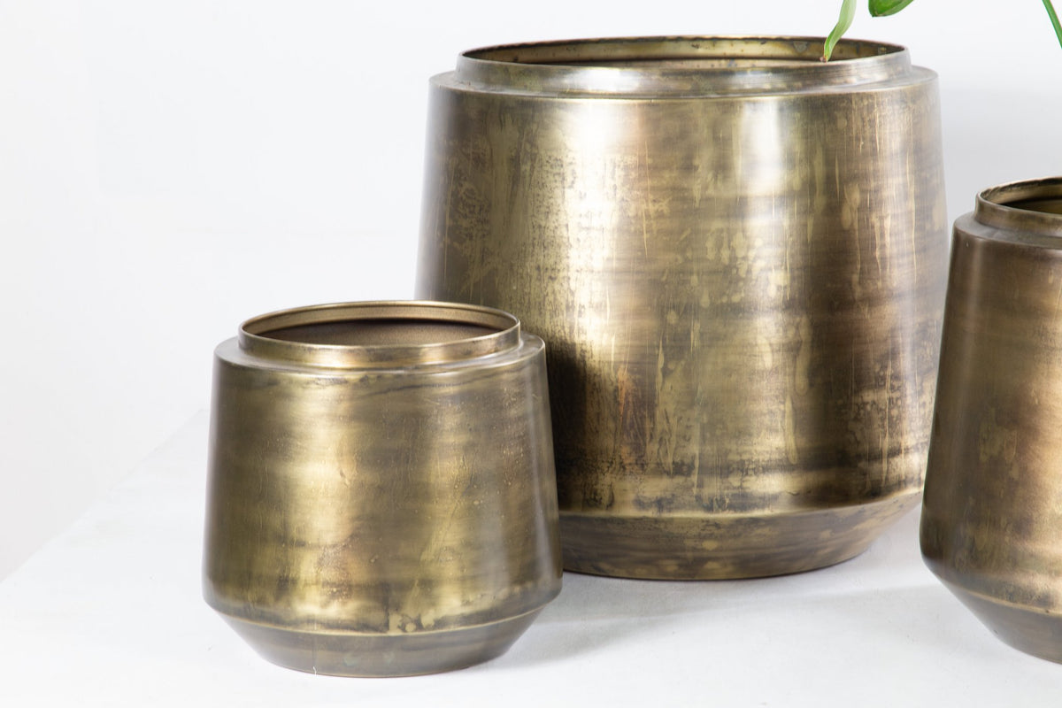 Indigo pottenset 4 vintage goud