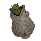 Bloempot Kikker 19x18x23 cm Grijs Polyresin