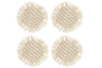 J-Line onderzetter Rond Macramé - polyester - beige - 4 stuks