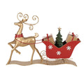 Kerstdecoratie Slee 70x12x49 cm Bruin Rood Metaal