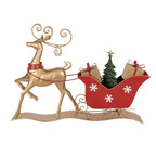Kerstdecoratie Slee 70x12x49 cm Bruin Rood Metaal
