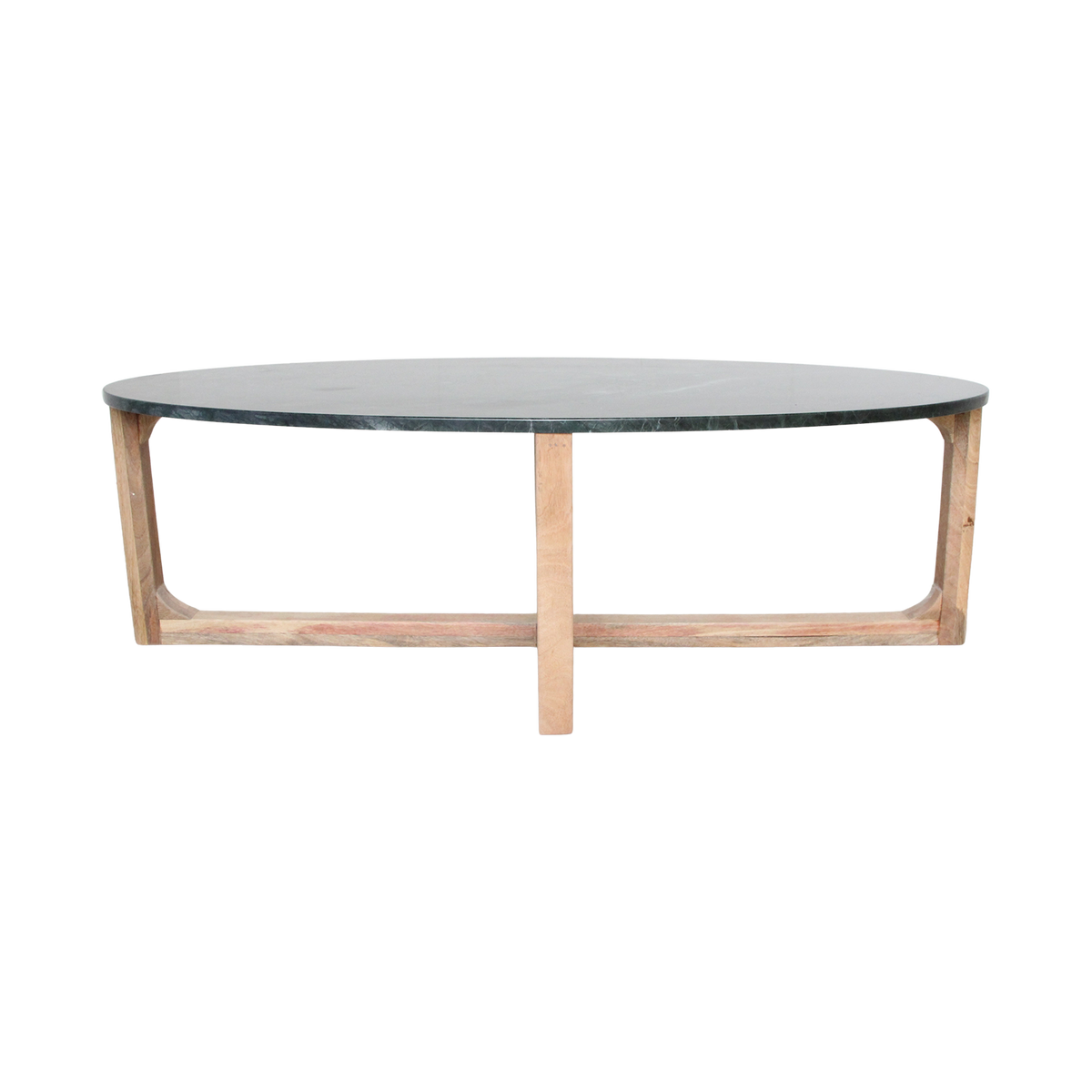 Ovale marmeren salontafel - Groen - 120x60x38 cm