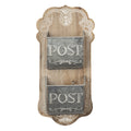 Brievenhouder 26x10x53 cm Bruin Grijs Hout Postbakje