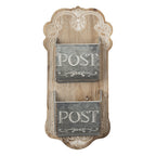 Brievenhouder 26x10x53 cm Bruin Grijs Hout Postbakje