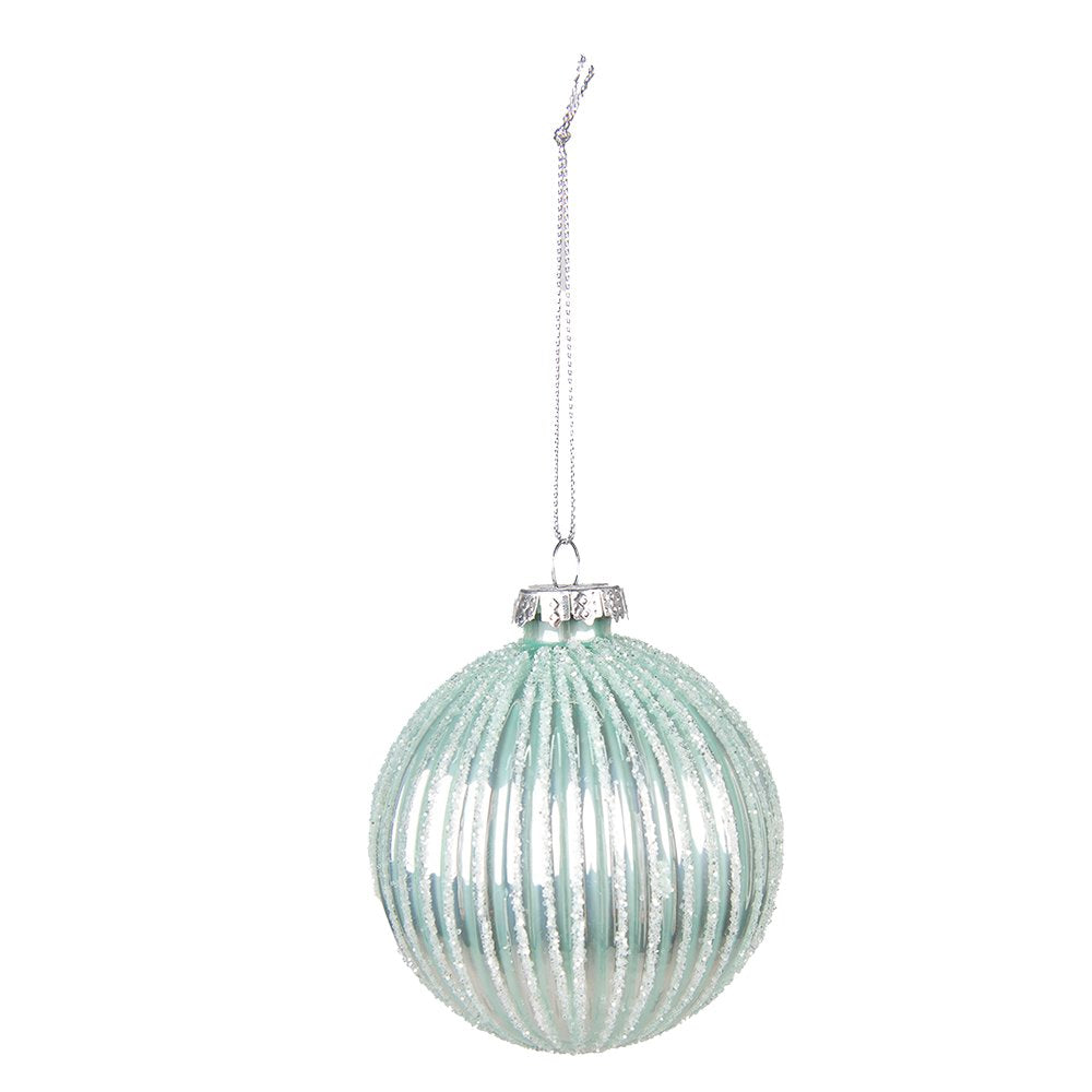 Kerstbal Set van 2 Ø 8 cm Groen Glas Kerstdecoratie