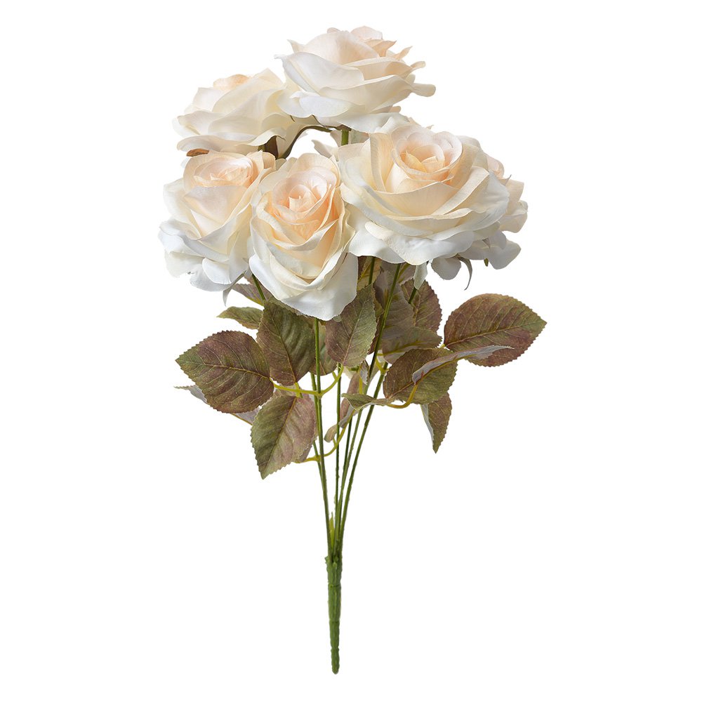 Kunstbloem Roos 47 cm Wit Kunststof Kunstplant