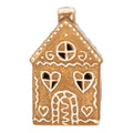 Gingerbread house met LED 7x6x12 cm Bruin Keramiek