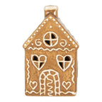 Gingerbread house met LED 7x6x12 cm Bruin Keramiek