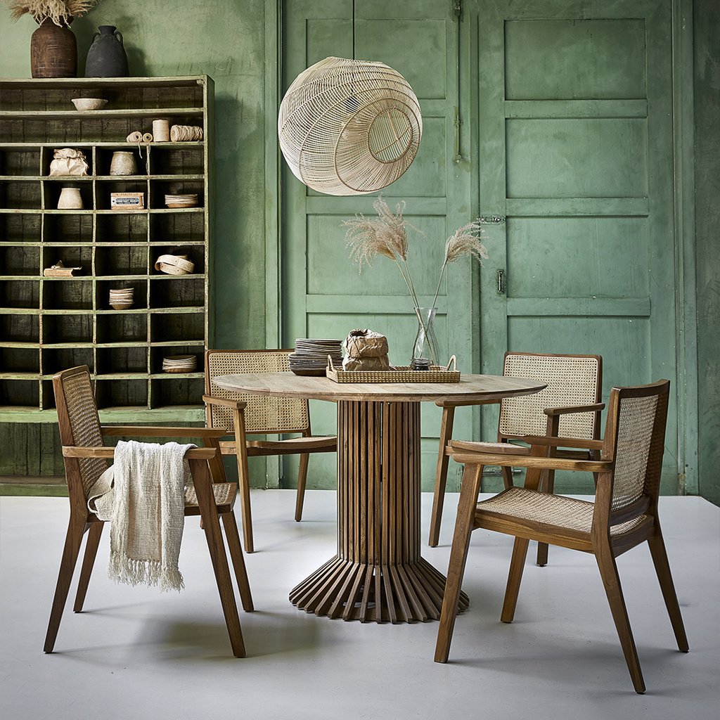 Eiffel teakhouten eettafel rond