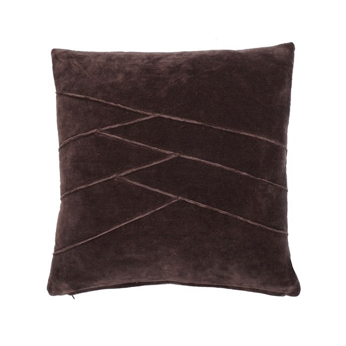 Uneven Pintuck kussen bruin 45x45cm