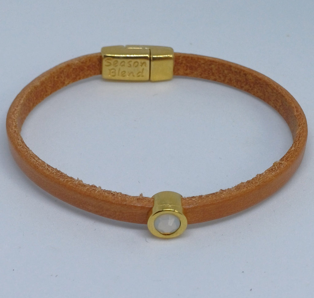 Shorty leren armband 24K verguld