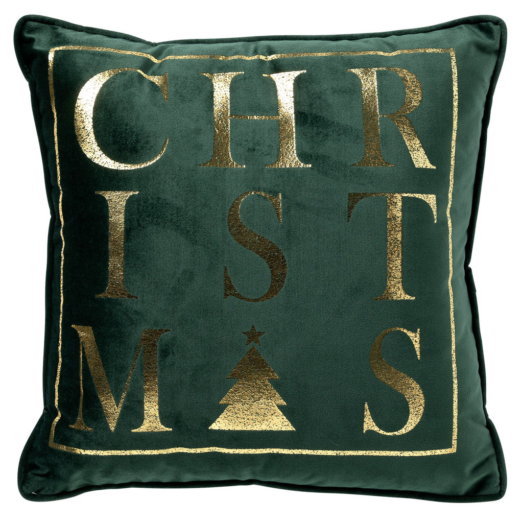 Textino Christmas - Kussen 45x45 cm - Kerstmis - Bergzicht - Groen