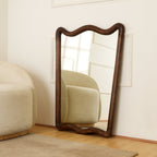Soft Wave wandspiegel in massief mangohouten frame 75x100 cm