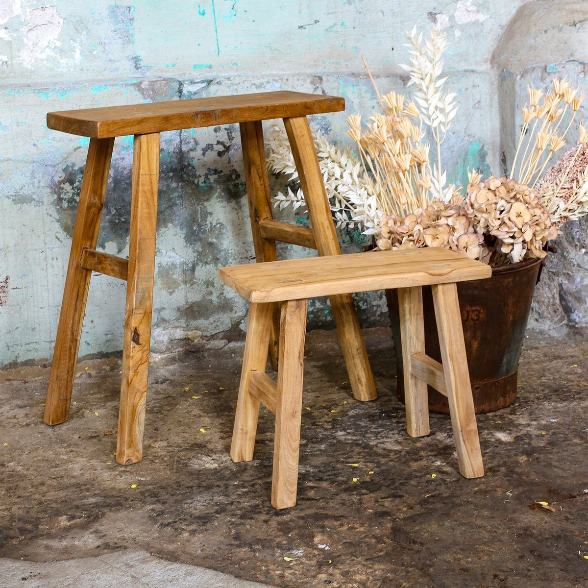 Carpenter teakhouten bankje Java 40 cm