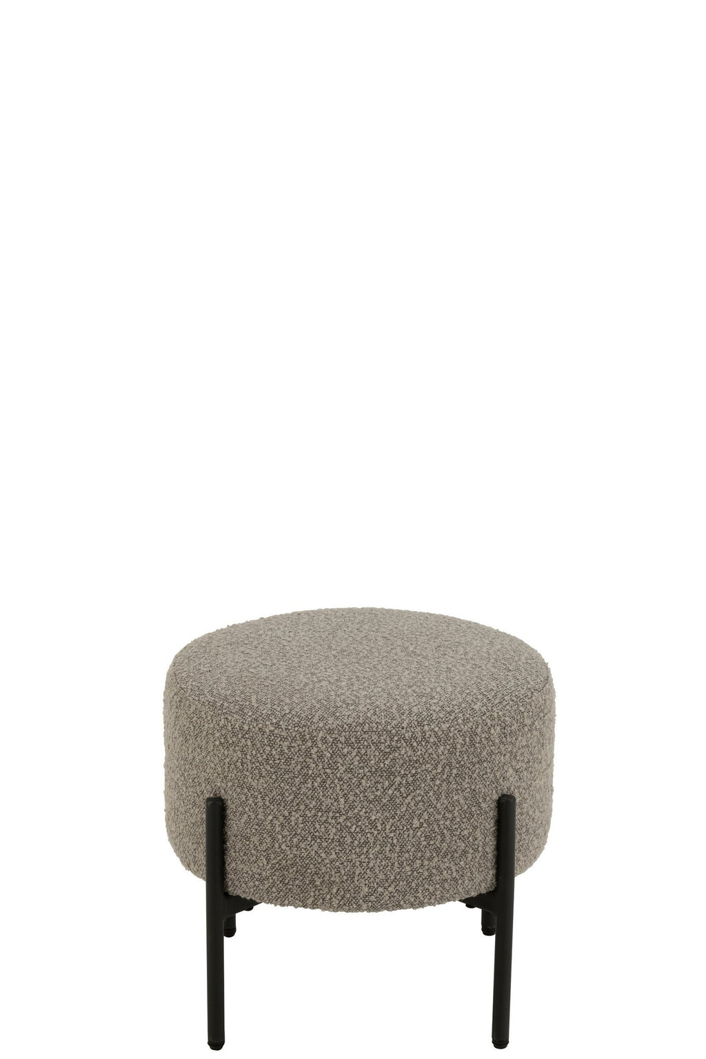 J-Line Kruk Boucle Multiplex/Polyester Grijs/Zwart