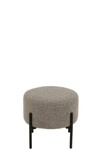 J-Line Kruk Boucle Multiplex/Polyester Grijs/Zwart
