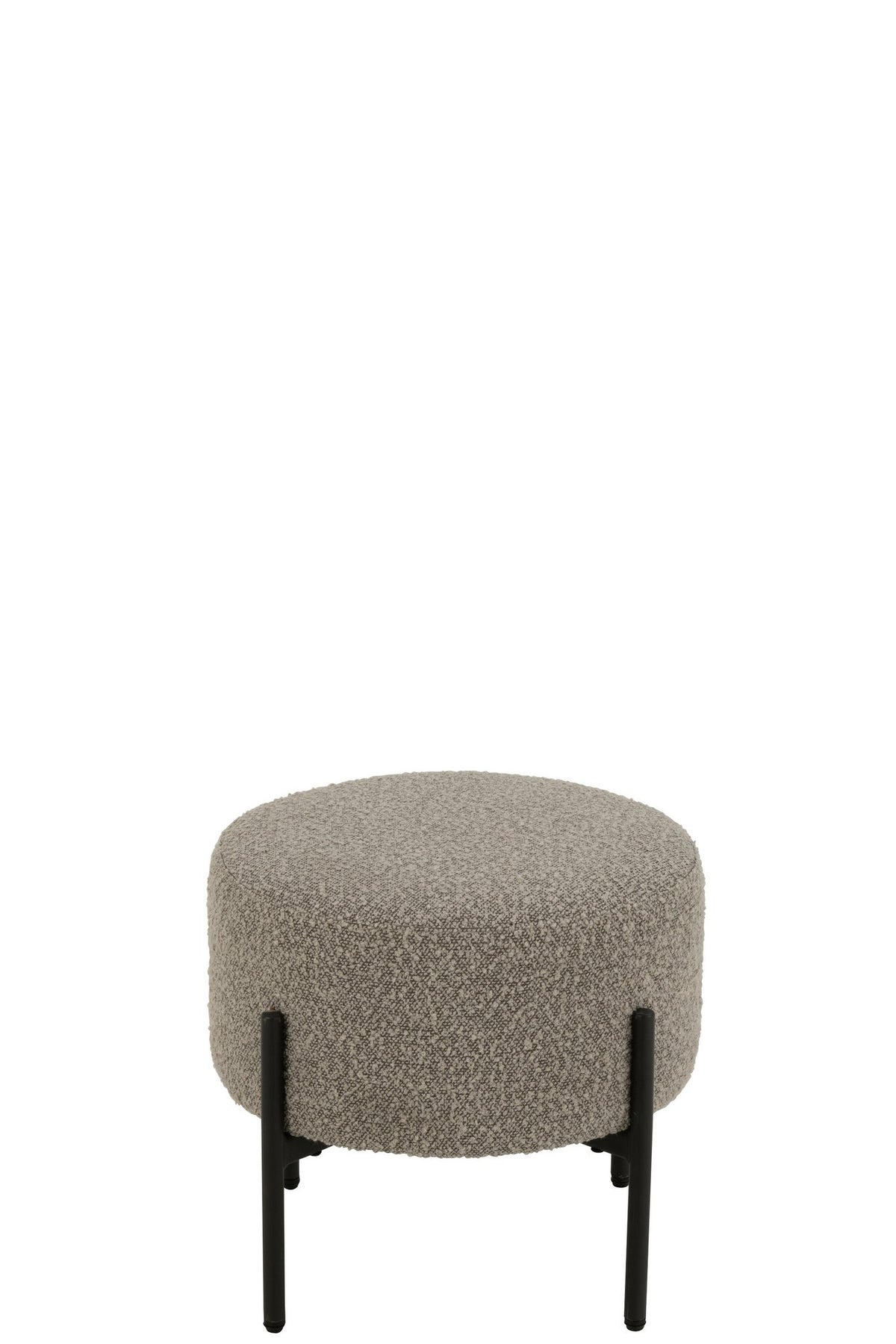 J-Line Kruk Boucle Multiplex/Polyester Grijs/Zwart