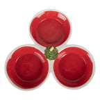 Decoratie schaal 26x26x10 cm Rood Wit Keramiek