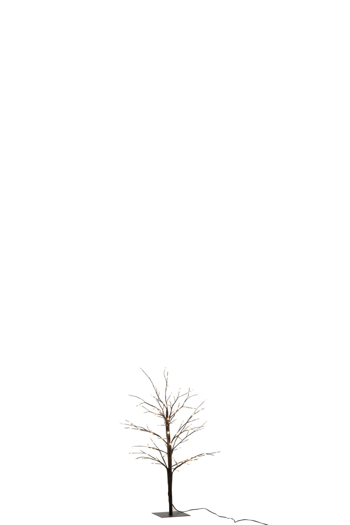 J-Line decoratie Kerstboom Kaal - metaal - zwart - small - LED