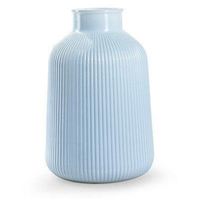 Vaas 'sigrid' blauw glans h26 d17,5 cm