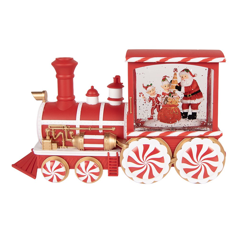 Kerstdecoratie met LED-verlichting en muziek Trein 31x10x17 cm / 3xAA Rood Kunststof