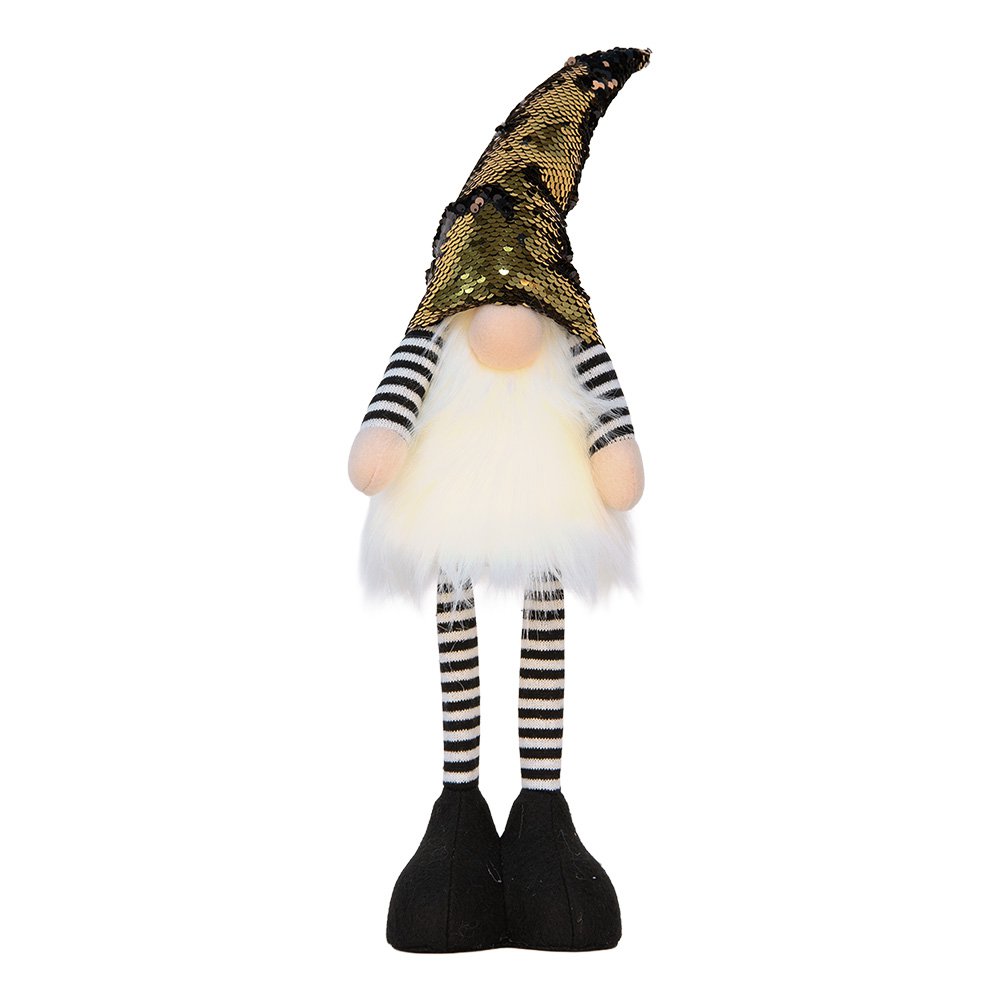 Kerstdecoratie met LED-verlichting Kabouter 8x12x56 cm Goudkleurig Synthetisch