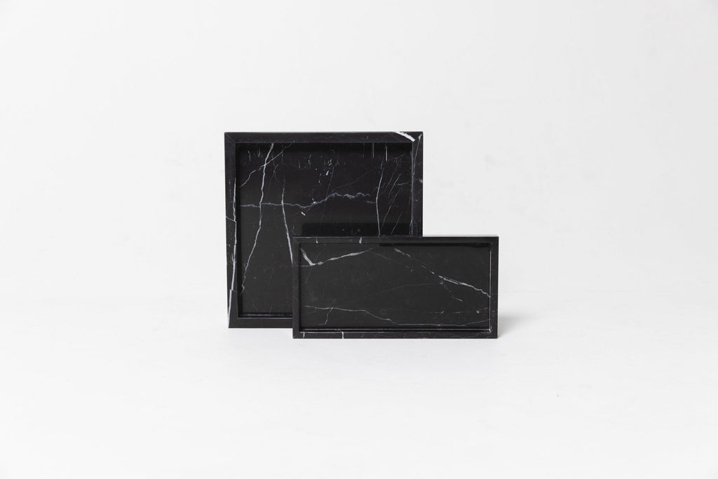 Marmer dienblad zwart 30x15cm