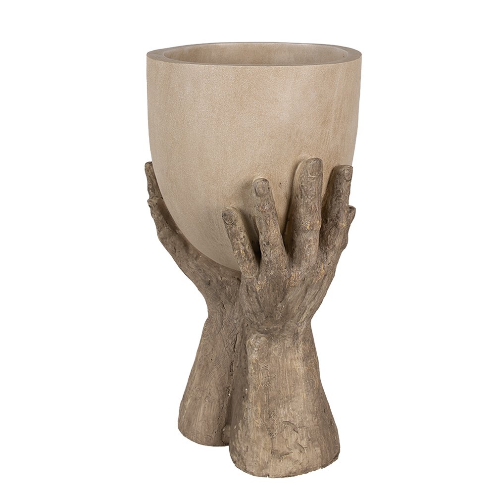 Bloempot Handen 37 cm Beige Polyresin Plantenpot