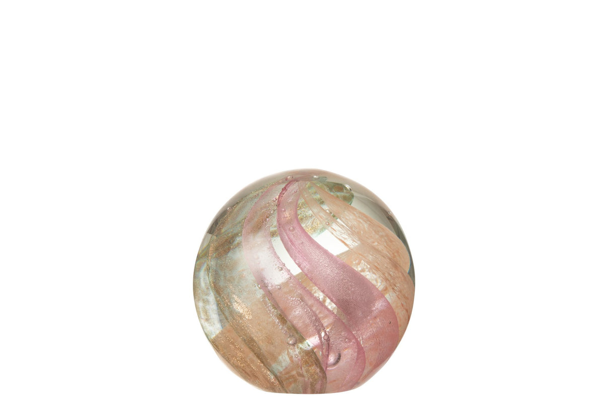 J-Line presse-papier Orkaan - glas - goud/roze - medium