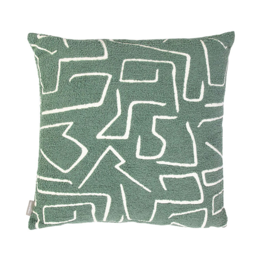 Roy chenille jaquard kussen thijm groen 45x45cm