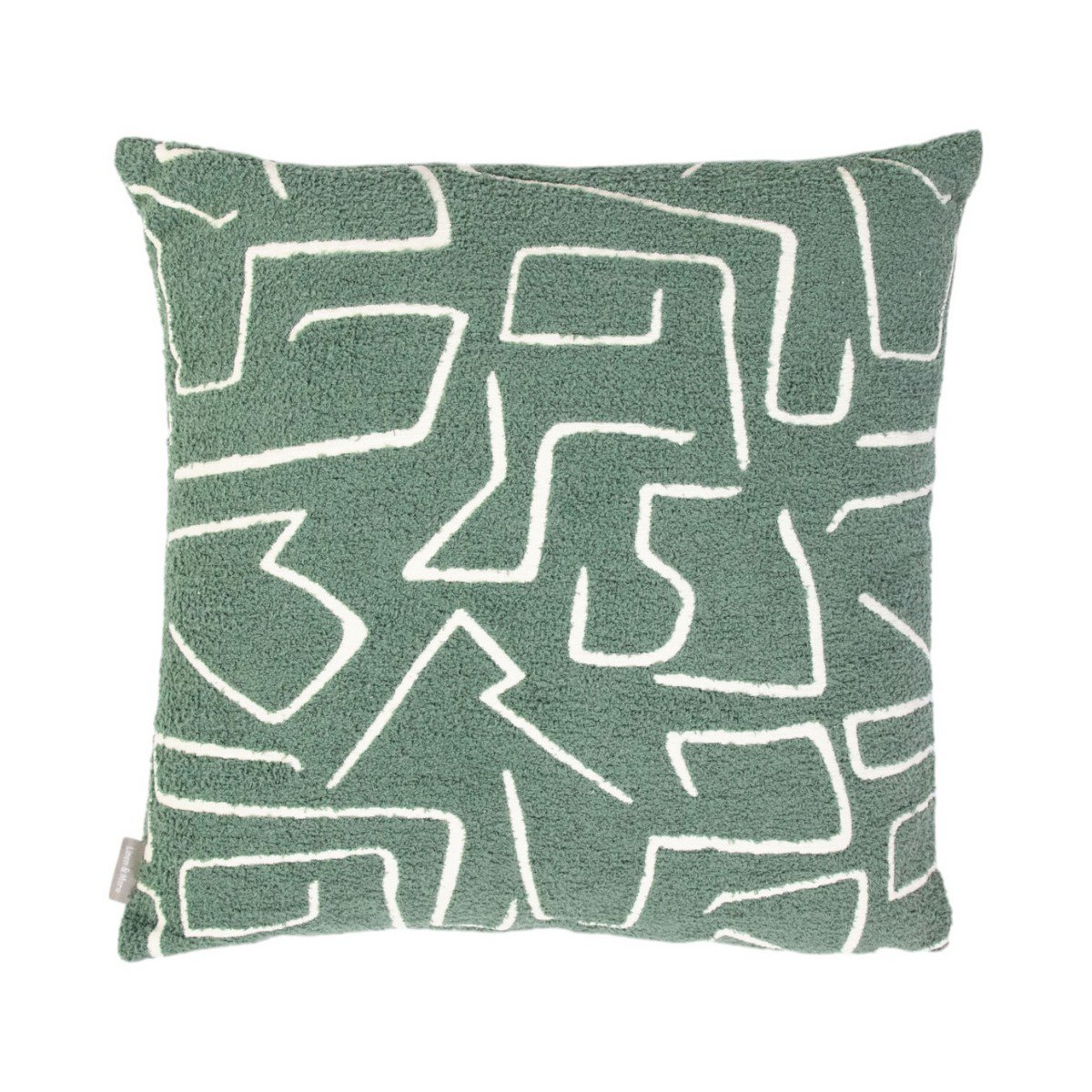 Roy chenille jaquard kussen thijm groen 45x45cm