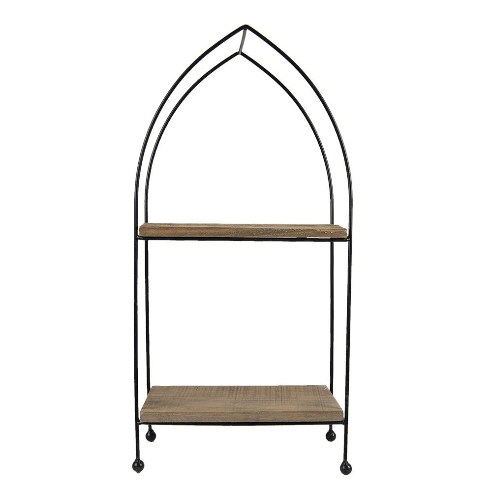 Etagère Bruin, Hout en Metaal 27x14x57 cm