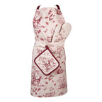 Ovenwant 18x30 cm Wit Roze Katoen Rendier Ovenhandschoen