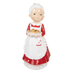 Kerstdecoratie Beeld Kerstvrouw 10x10x20 cm Rood Kunststof