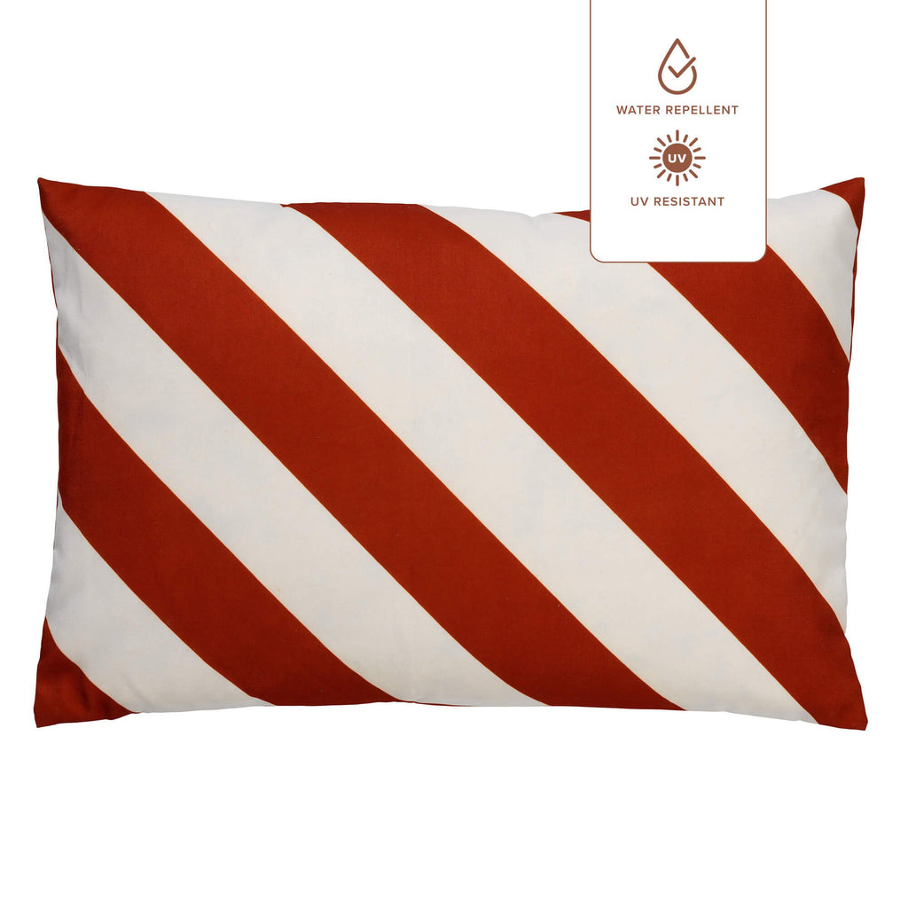Dutch Decor Sanzeno - Buitenkussen 40x60 cm - Waterdicht & UV-bestendig - Potters Clay - Oranje, wit