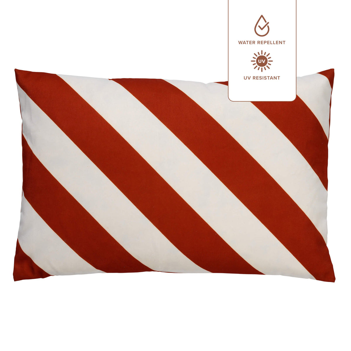 Dutch Decor Sanzeno - Buitenkussen 40x60 cm - Waterdicht & UV-bestendig - Potters Clay - Oranje, wit