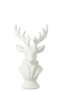J-Line decoratie Hert - polyresin - wit - S