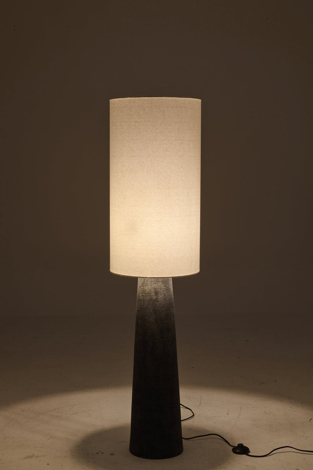 J-Line vloerlamp Ava - glas - zwart/wit - M