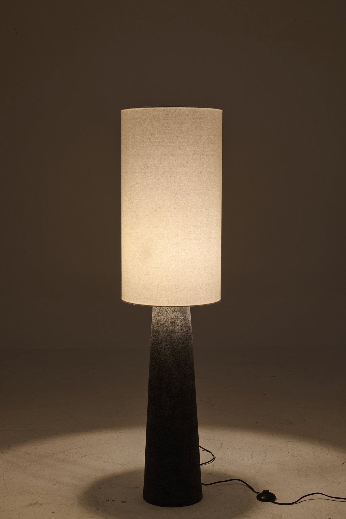 J-Line vloerlamp Ava - glas - zwart/wit - M