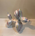 Polyresin ballon hond witte plons