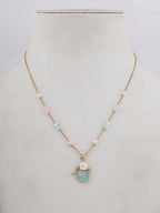 Vergulde messing ketting – Kristallen accent – ​​Boetieksieraden