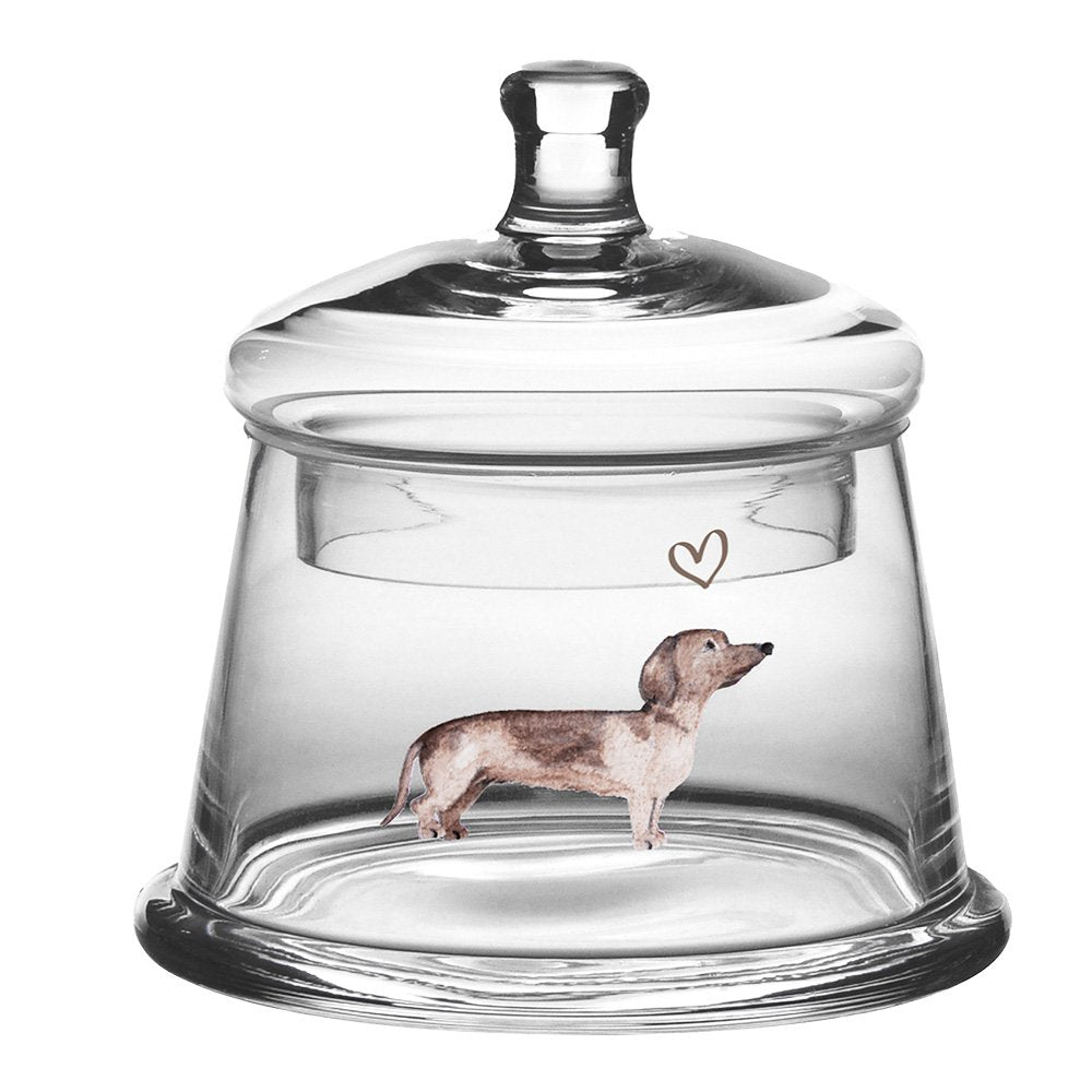 Voorraadpot Deksel Ø 12x13 cm Glas Teckel Voorraadbus