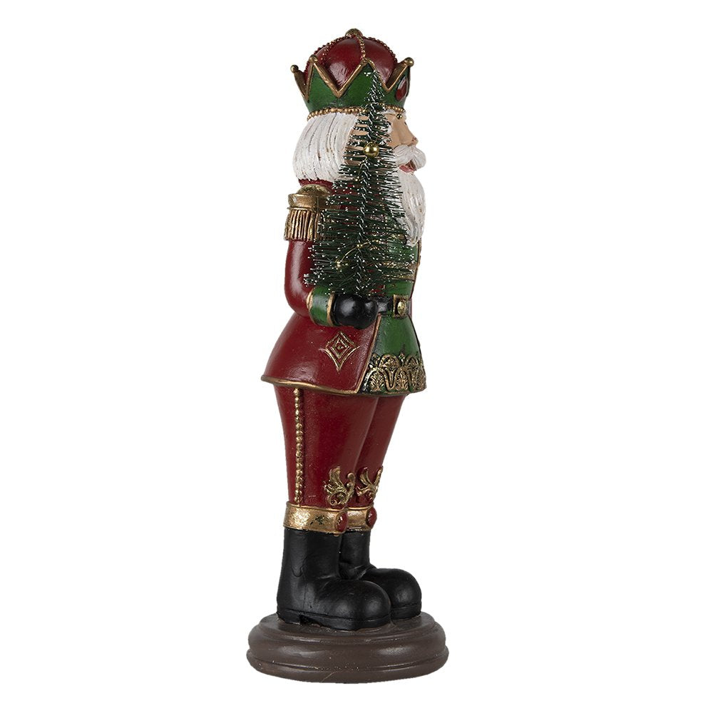 Beeld Notenkraker 13x10x32 cm Rood Kunststof Kerstdecoratie