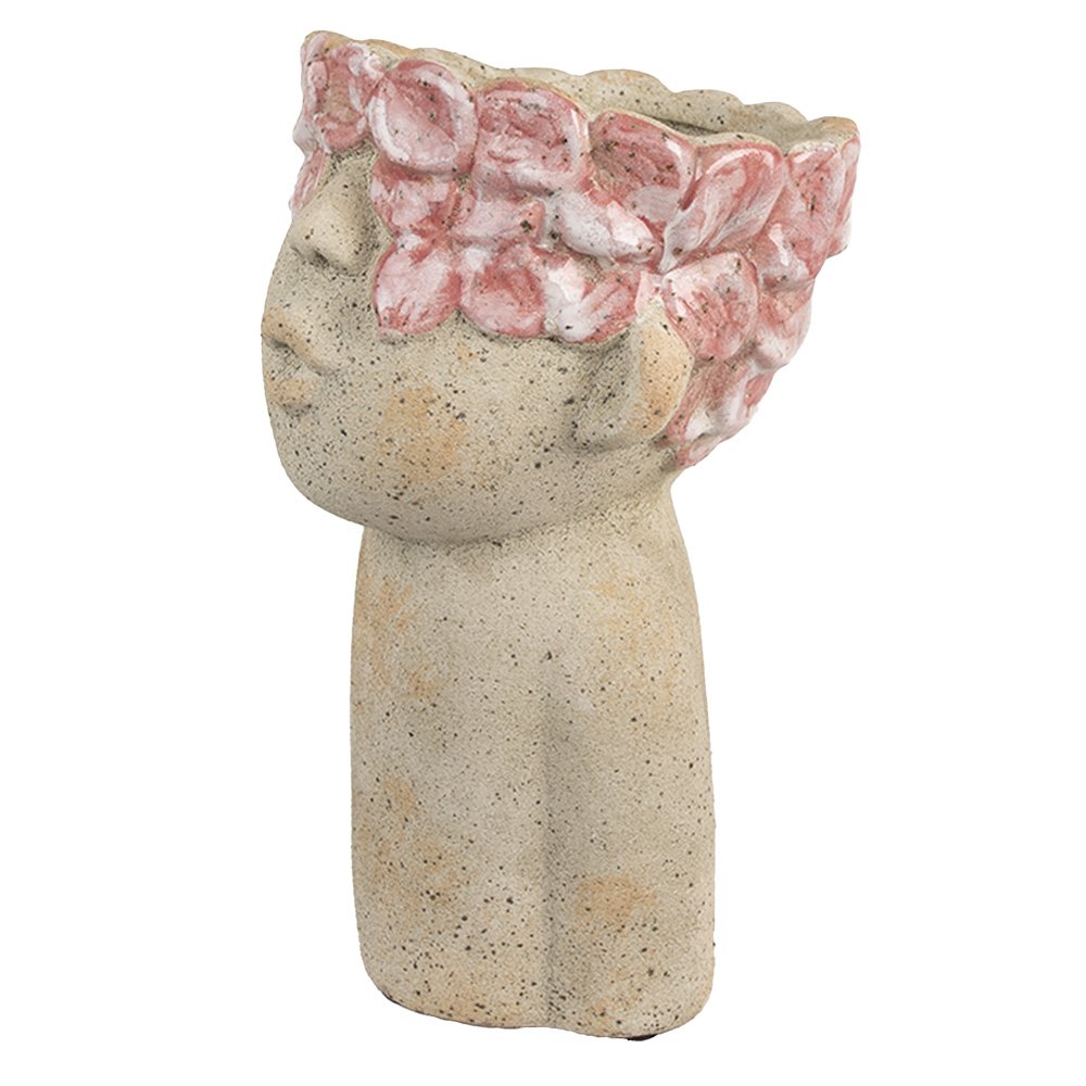 Bloempot 16x15x25 cm Beige Terracotta