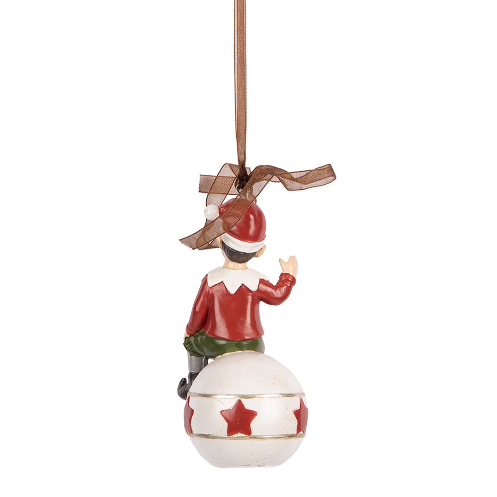 Kersthanger Elf 5x5x10 cm Rood Kunststof