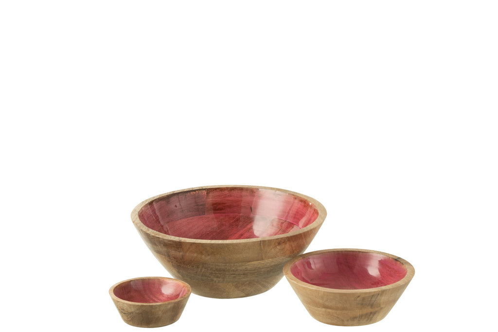 J-Line Kom Mango Hout Roze Large