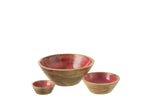 J-Line Kom Mango Hout Roze Large